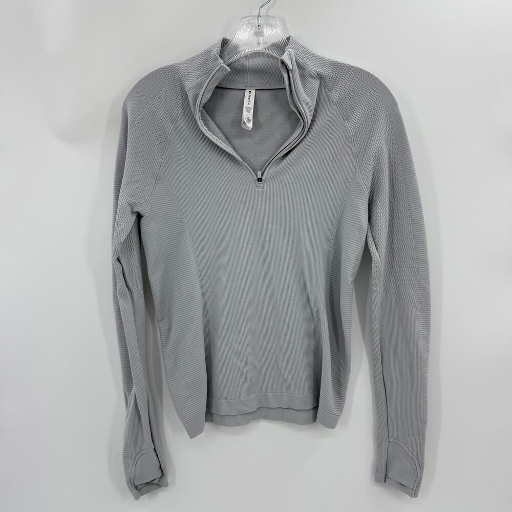 ATHLETA Layering Long Sleeve Top Size S 1/4 Zip Pullover Semi Fit Mock Neck Run